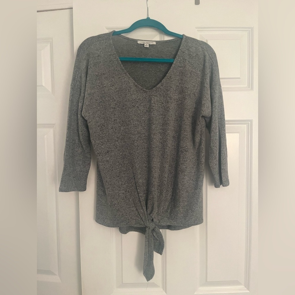 Long Sleeve Tie Waist Shirt